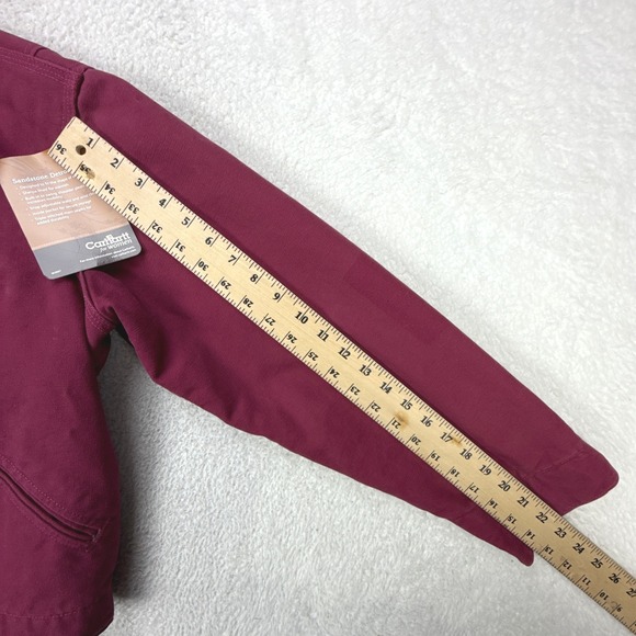 Carhartt Detroit Jacket Sherpa Lined Womens Small WJ097 RBY Raspberry NWT NOS - Picture 7 of 13